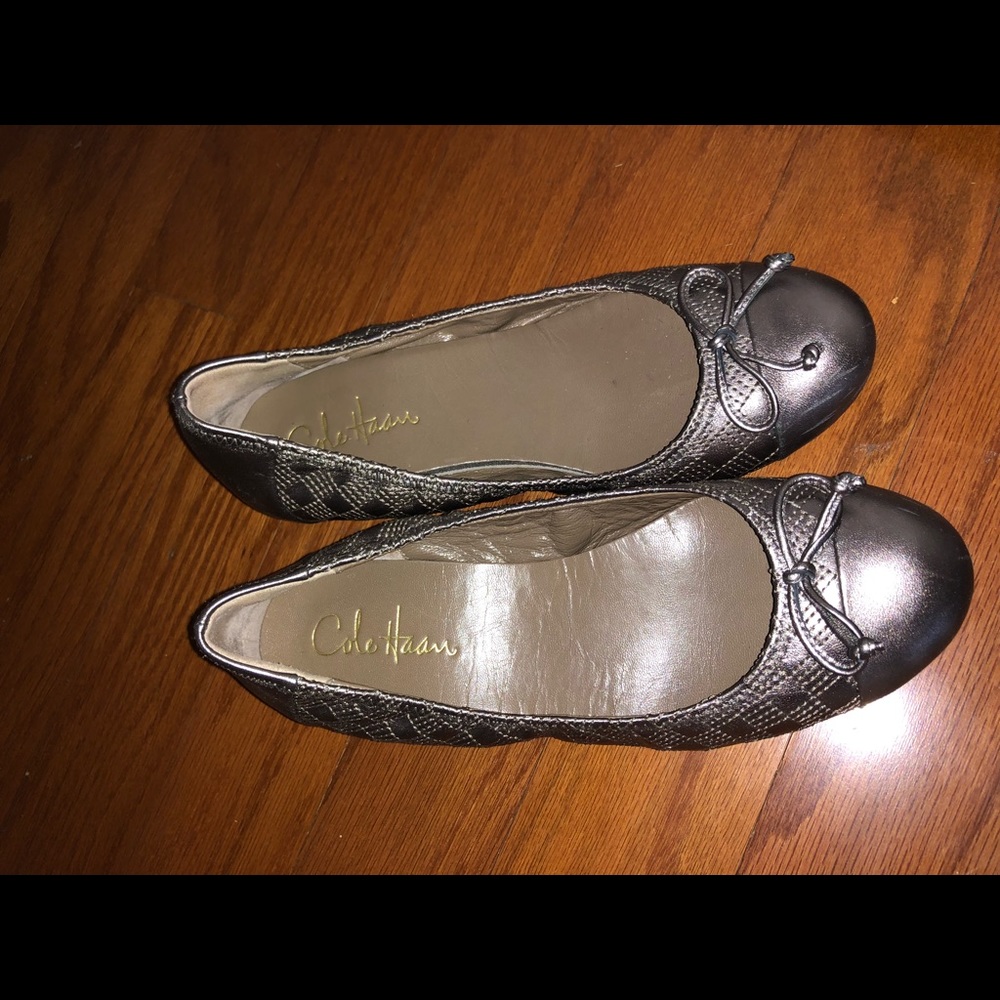 Cole Haan grey/silver wedge heel